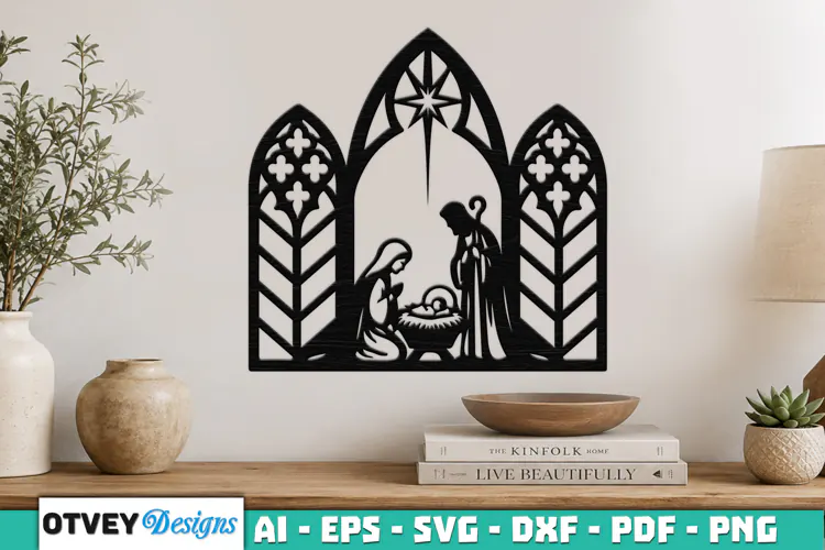 Nativity Scene Wall Art Lasercut