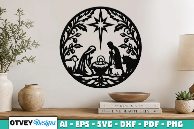 Nativity Scene Wall Art Lasercut