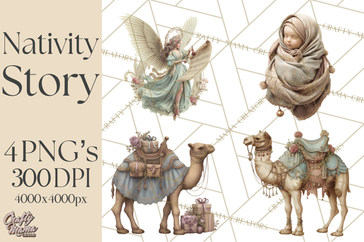 Nativity Scene Clipart, Holy Family   Three Kings PNG