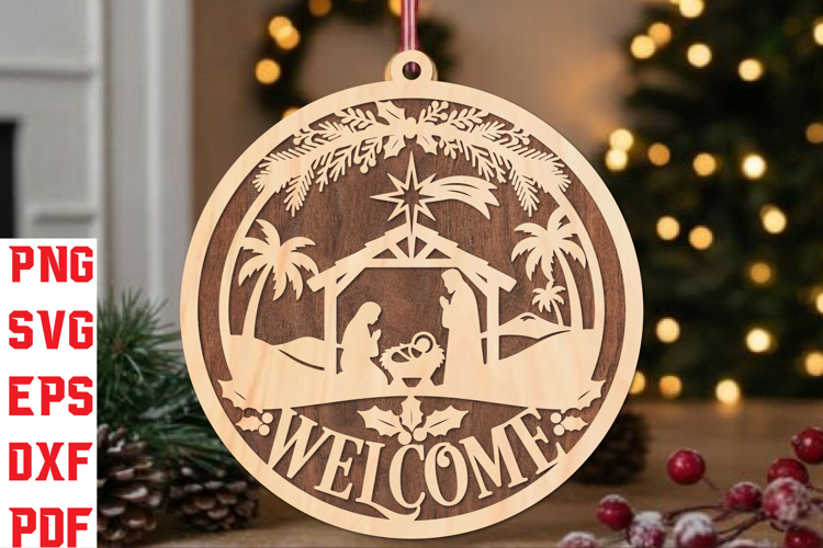 Nativity Welcome Laser Cut SVG