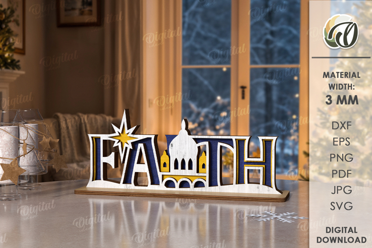 Nativity Word Stand Laser Cut. Stand Decor SVG