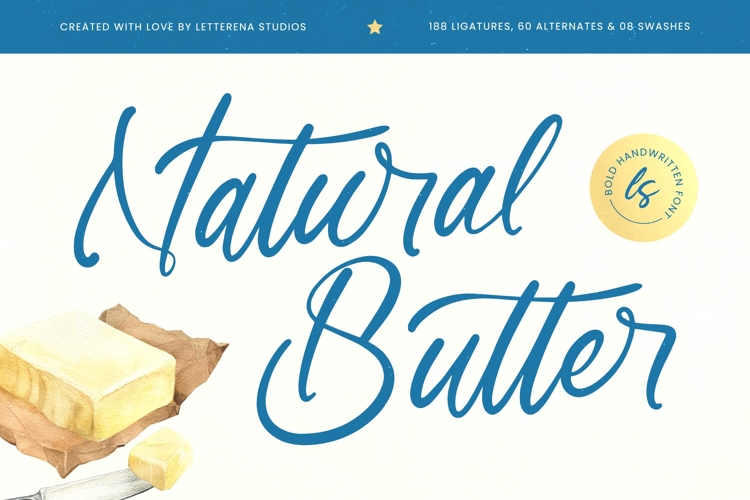 Natural Butter Bold Handwritten Font