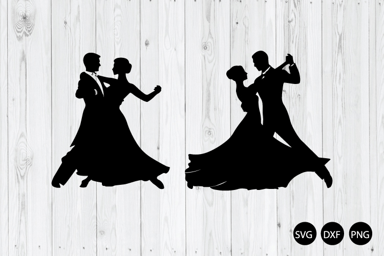 Natural Turn Viennese Waltz Dance SVG, Retro Dance Couples