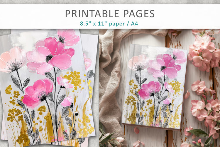 spring themed craft printables, floral pages