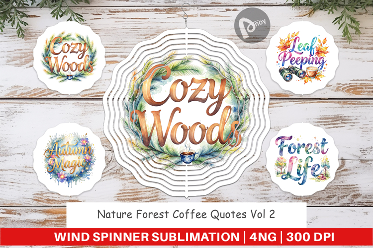 Nature Forest Coffee Quotes Wind Spinner