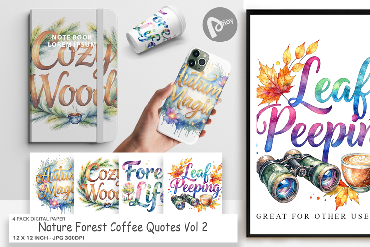 Nature Forest Coffee Quotes Digital Paper
