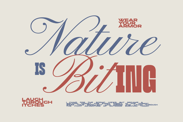 Nature is Biting Funny Retro Typography Quote T shirt