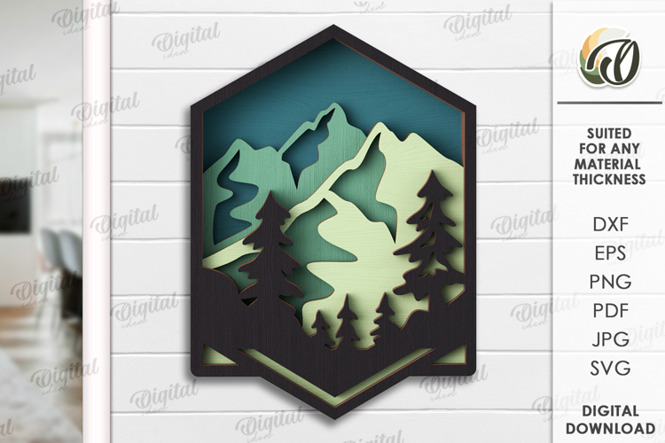 Nature Wall Art Laser Cut. Layered wall Decor SVG