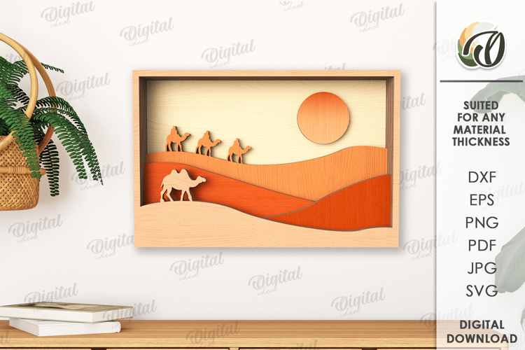 Nature Layered Wall Art Laser Cut. Wall Decor SVG