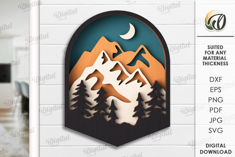 Nature Wall Art Laser Cut. Layered wall Decor SVG