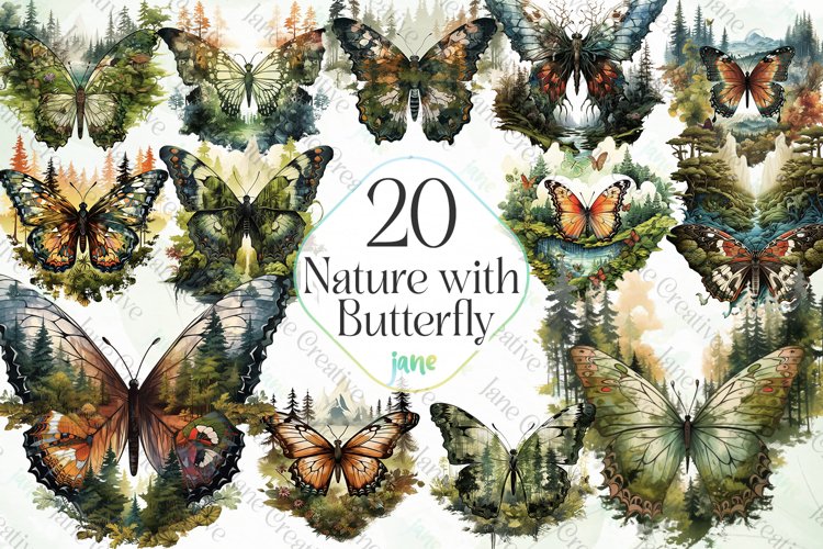 Nature With Butterfly Sublimation