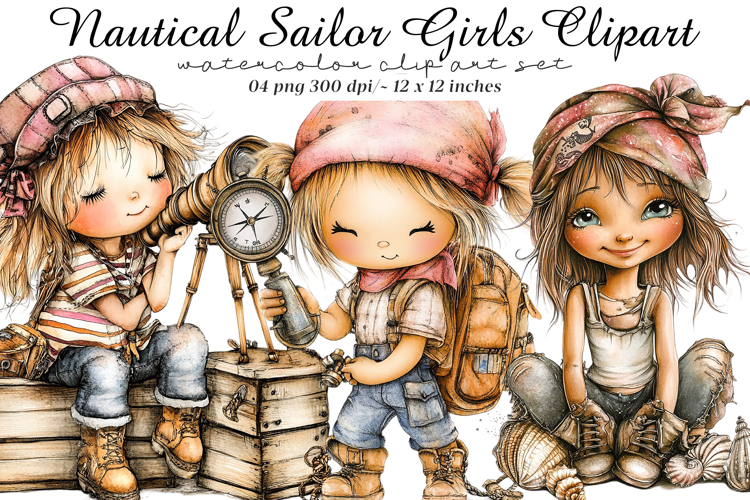 Nautical Sailor Girls Clipart