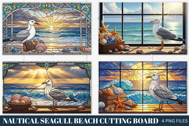 Vintage Seagull Cutting Board PNG,Vintage Seagull PNG Bundle