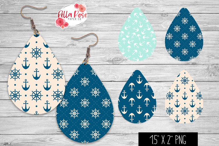 Nautical | Anchors | 4 Sets of Teardrop Earrings