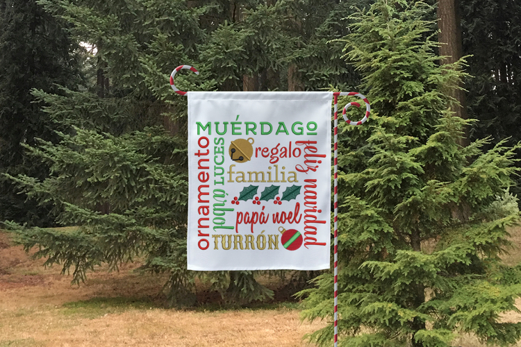 Navidad Cuadrado Christmas Subway Art Embroidery File