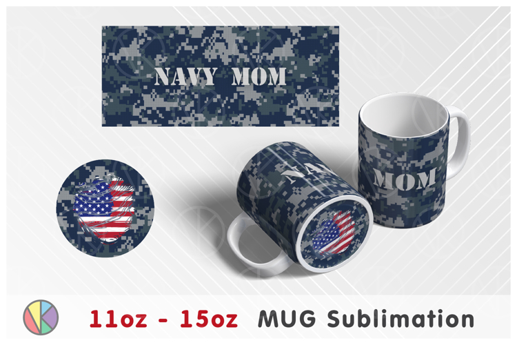 Camouflage Pattern - 11oz-15oz Mug and Bottom Design.