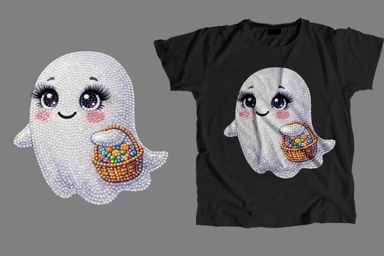 Rhinestone Ghost Candy Sublimation PNG example image 1