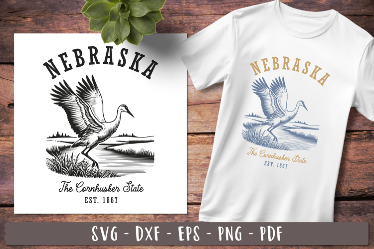 Nebraska svg Vintage United states design