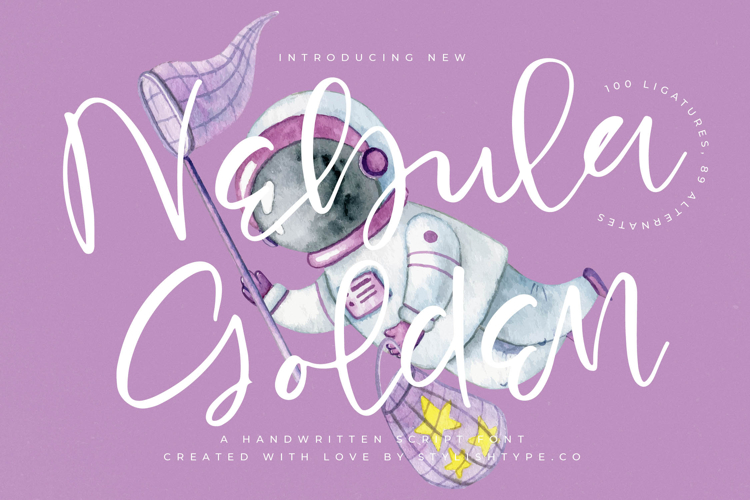 Nebula Golden - Handwritten Script Font