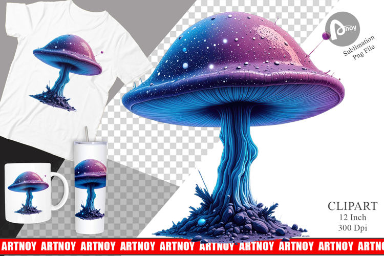 Nebula Mushrooms Clipart