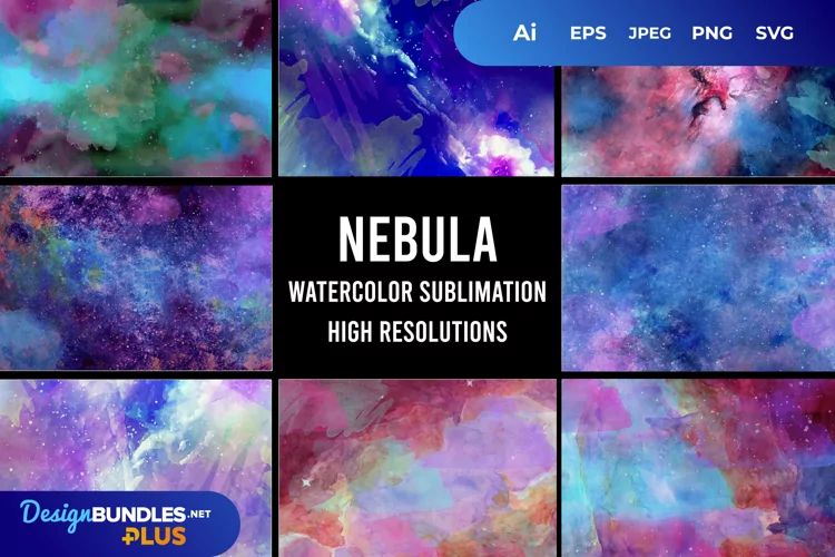 Nebula Watercolor Background Digital Paper