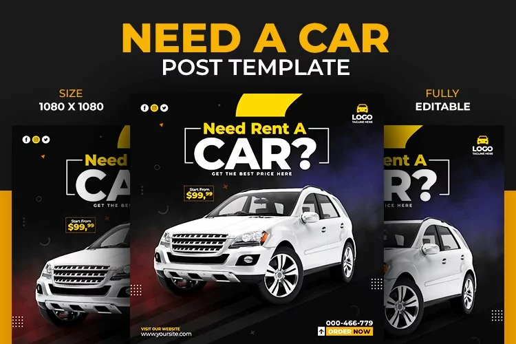 Need a Luxury Car Social Media Post Banner Design Template