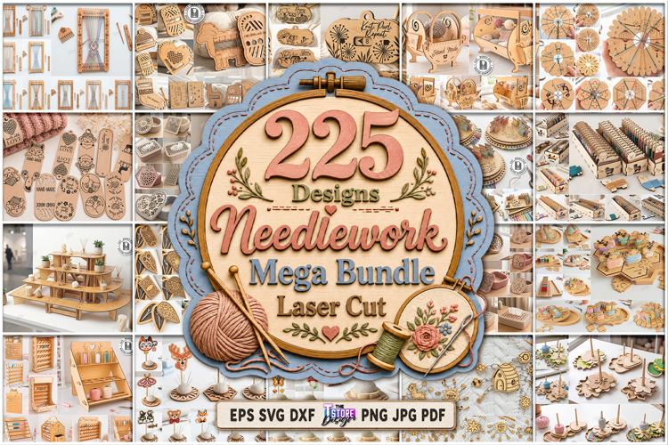 Needlework Mega Bundle Laser Cut | Knitting and Crochet SVG