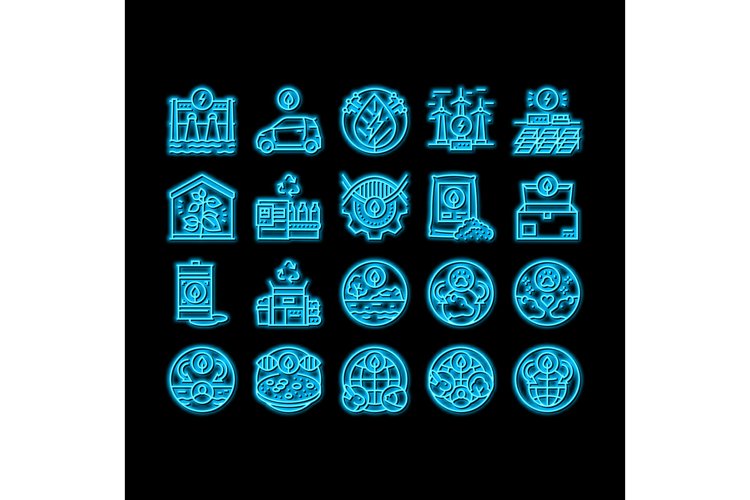 Ecology Protective Technology neon glow icon illustration