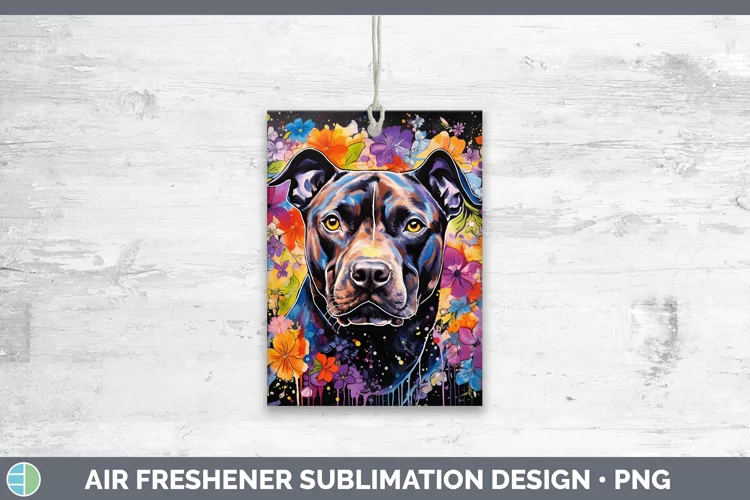 Neon American Staffordshire Air Freshener Sublimation Car Fr