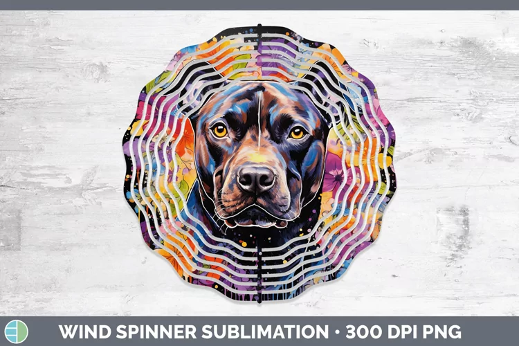 Neon American Staffordshire Wind Spinner Sublimation Spinner