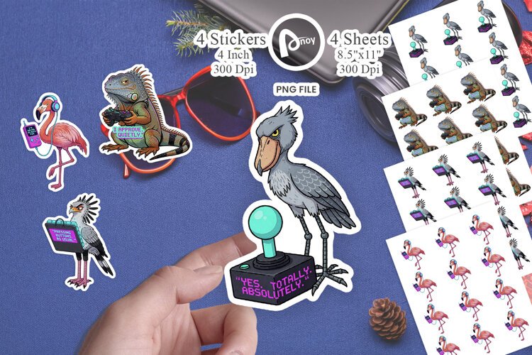 Neon Arcade Eye-Roll Aviary Sticker example image 1