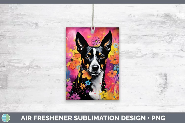 Neon Basenji Air Freshener Sublimation Car Freshener Designs