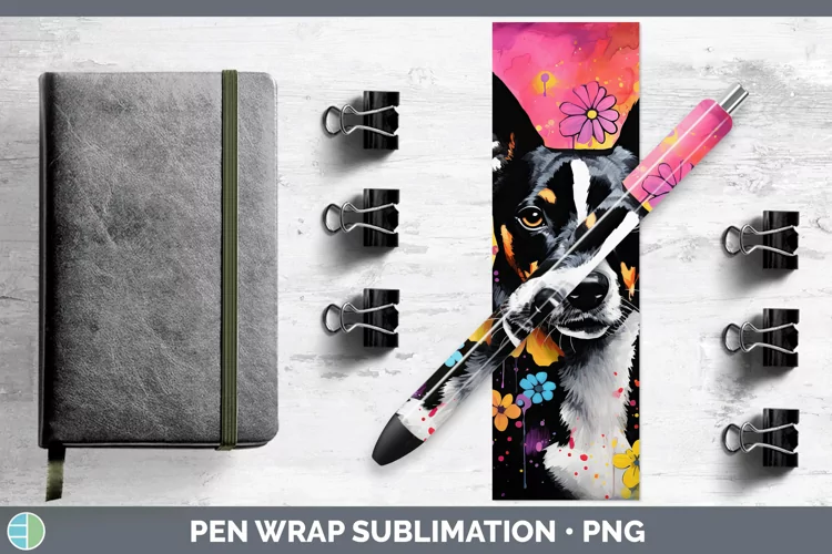 Neon Basenji Pen Wrap Sublimation Epoxy Pen Designs