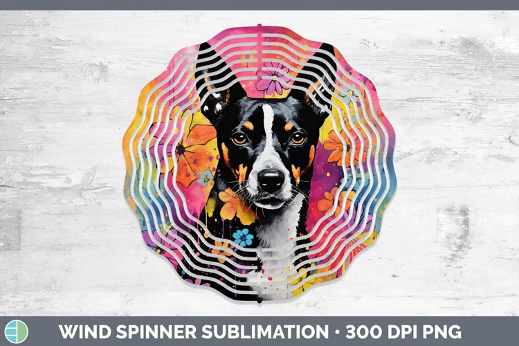 Neon Basenji Wind Spinner Sublimation Spinner Designs
