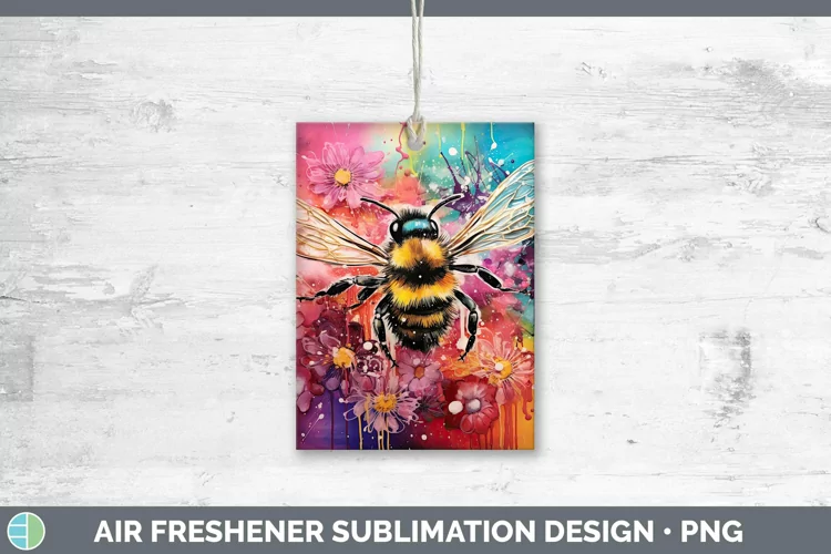 Neon Bee Air Freshener Sublimation Car Freshener Designs