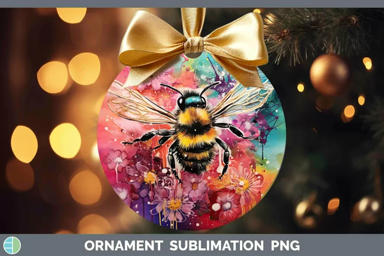 Neon Bee Ornament Sublimation Bauble Designs
