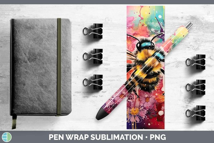 Neon Bee Pen Wrap Sublimation Epoxy Pen Designs