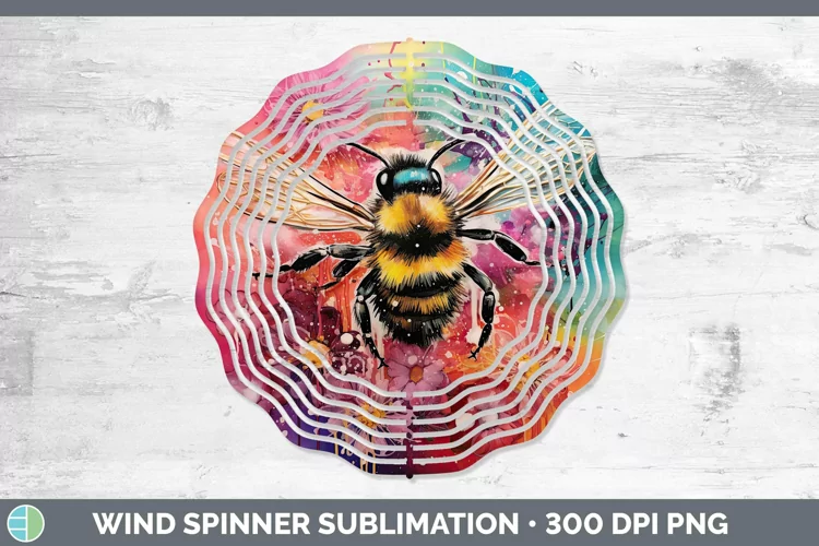 Neon Bee Wind Spinner Sublimation Spinner Designs