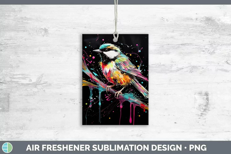 Neon Birds Chickadee Air Freshener Sublimation Car Freshener