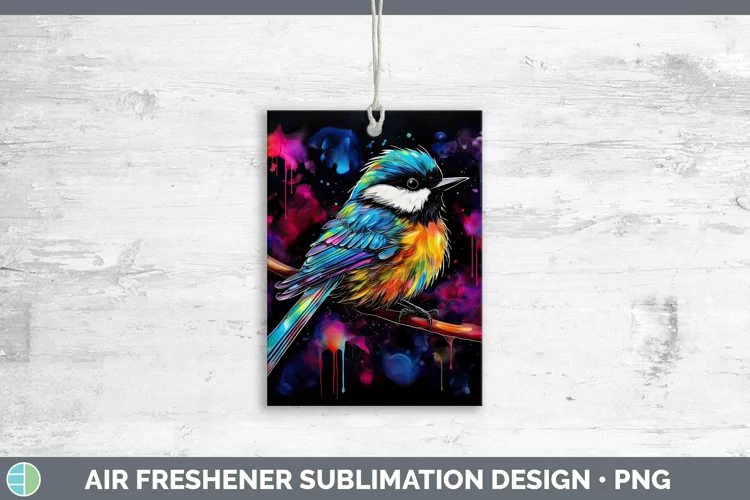 Neon Birds Chickadee Air Freshener Sublimation Car Freshener