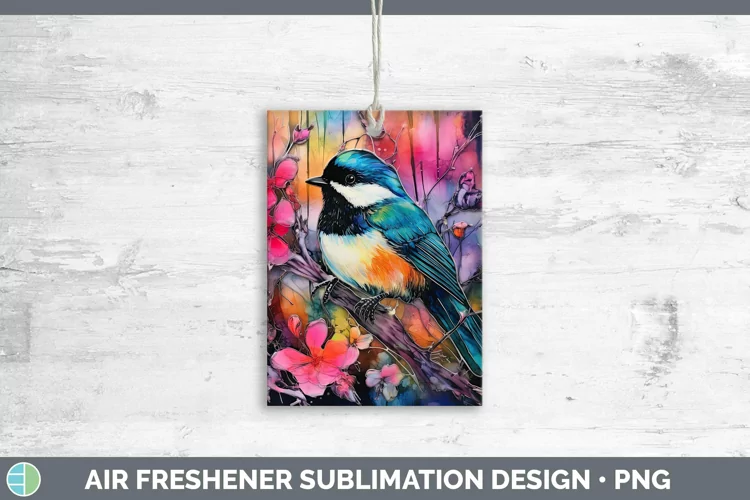 Neon Birds Chickadee Air Freshener Sublimation Car Freshener