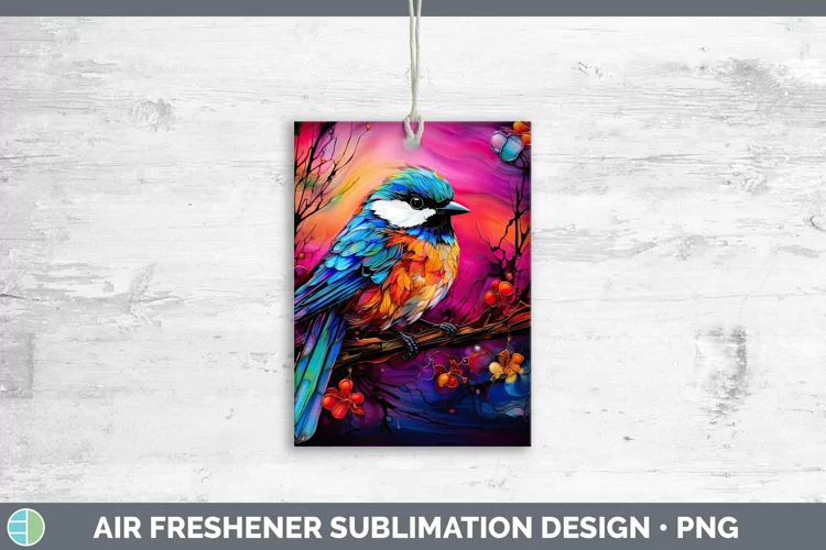 Neon Birds Chickadee Air Freshener Sublimation Car Freshener