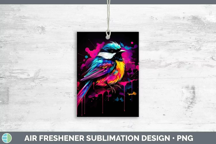 Neon Birds Chickadee Air Freshener Sublimation Car Freshener