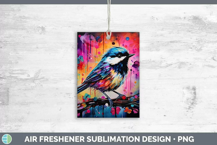 Neon Birds Chickadee Air Freshener Sublimation Car Freshener