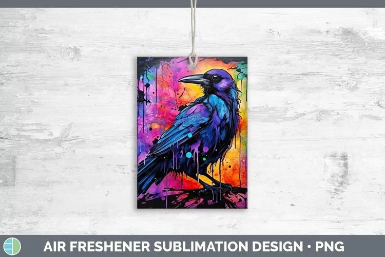 Neon Birds Crow Air Freshener Sublimation Car Freshener Desi