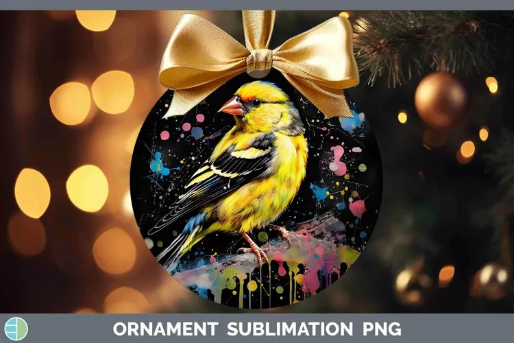 Neon Birds Goldfi Ornament Sublimation Bauble Designs