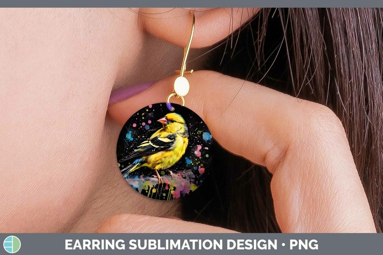 GorgeousNeon Birds Round Earrings design.