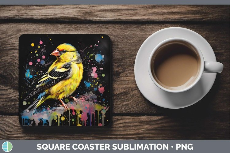 GorgeousNeon Birds Square Coaster design.