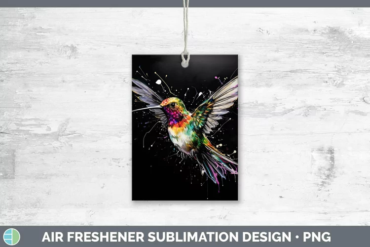 Neon Birds Hummingb Air Freshener Sublimation Car Freshener