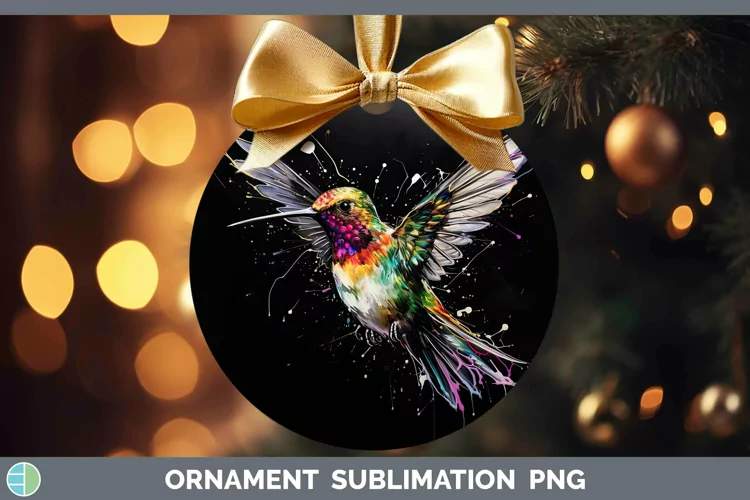 Neon Birds Hummingb Ornament Sublimation Bauble Designs